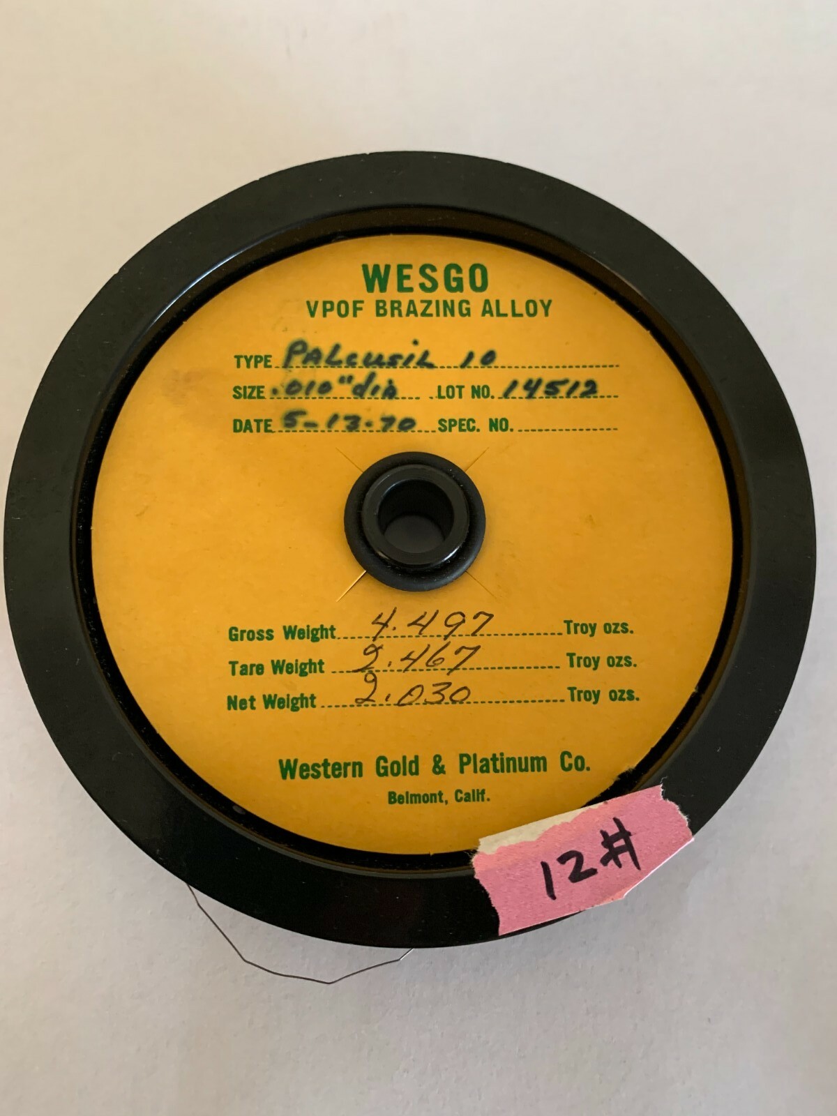 Palcusil 10 (58% Ag  32% Cu 10% Pd), $2.00/inch 