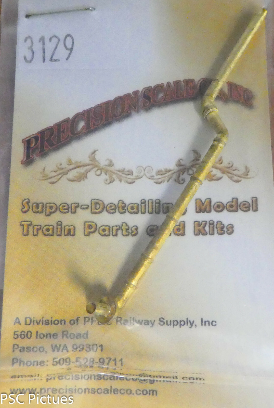 Precision Scale HO #3129 Plumbing for Steam Line w/Backing Gland, Shay (Brass)