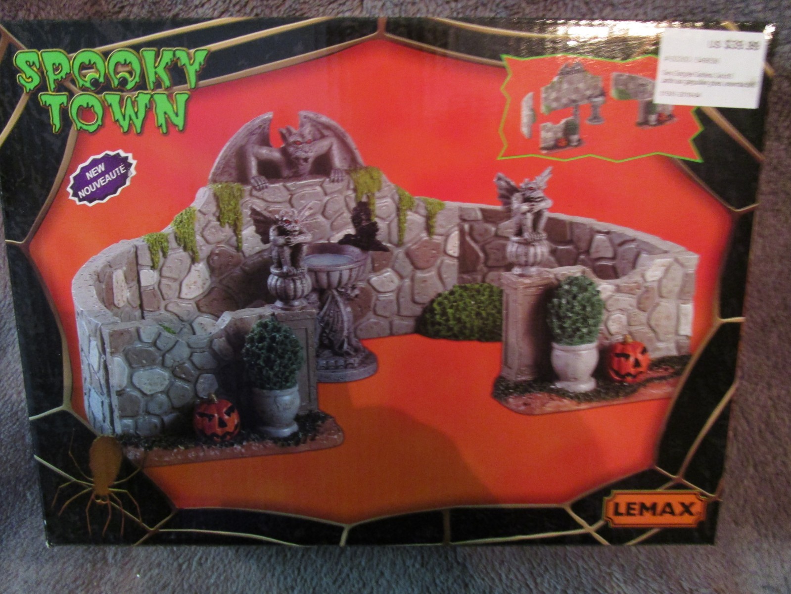 Halloween Lemax Spooky Town, Grey Gargoyle Gardens set of 6    2018  NEW