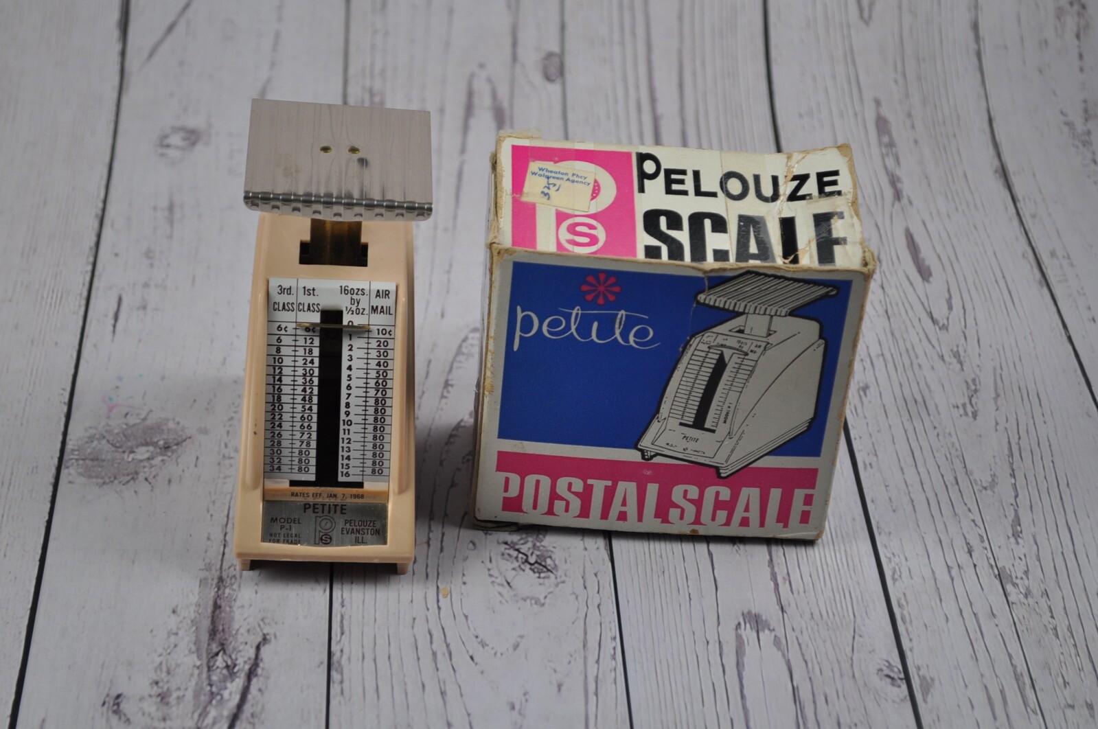 Vintage Petite Postal Scale Model Ps Pelouze Evanston IL with Original Box