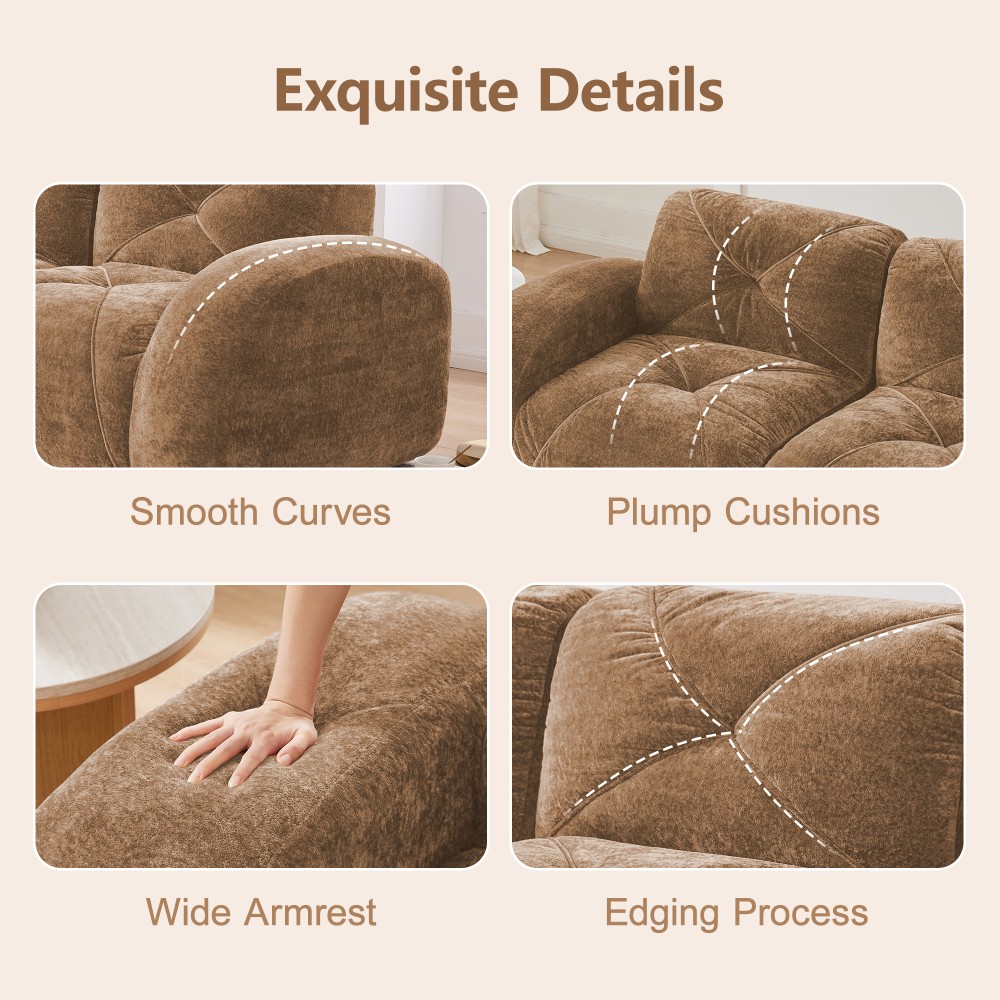 Comfy Velvet Cloud Couch 4-Seater Modular Sofa Set No Assembly