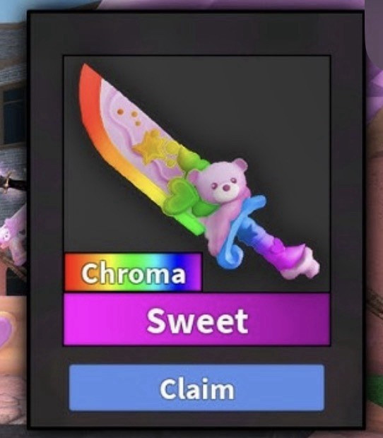 Roblox Murder Mystery 2 Chroma Sweet Knife Game Item/Asset ID Sweet & Celestial