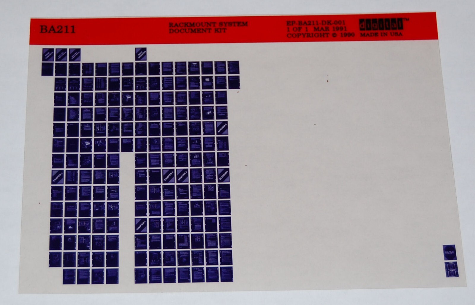 DEC BA211 Rackmount System Document Kit Manual, Microfiche