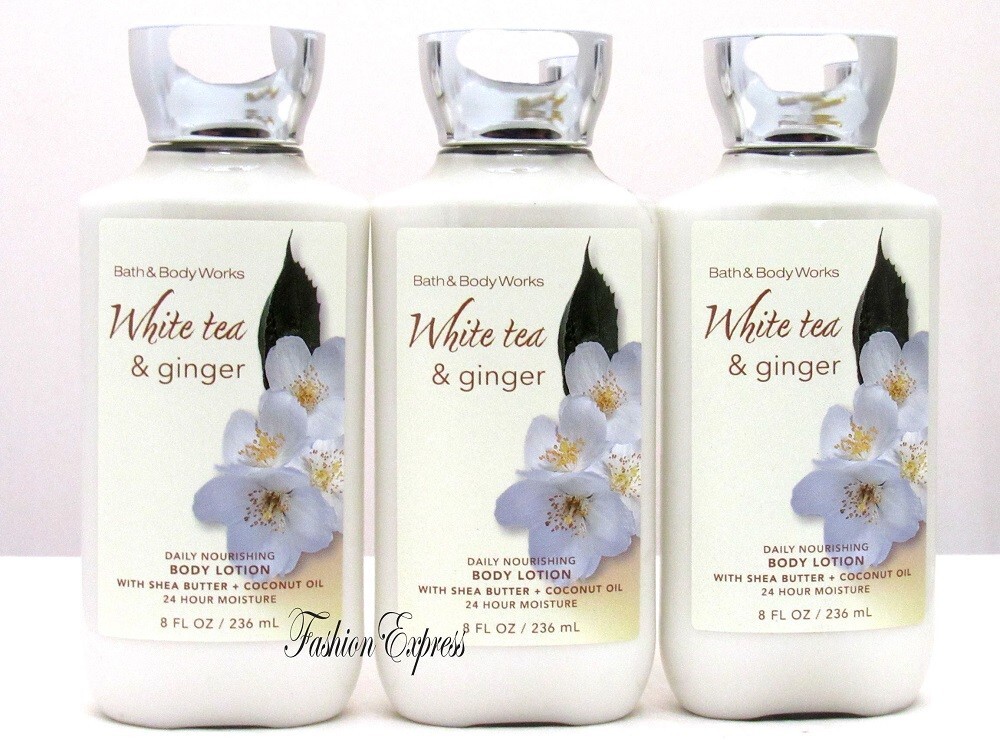 BATH & BODY WORKS WHITE TEA & GINGER BODY LOTION 8 FL OZ (LOT OF 3 PCS)