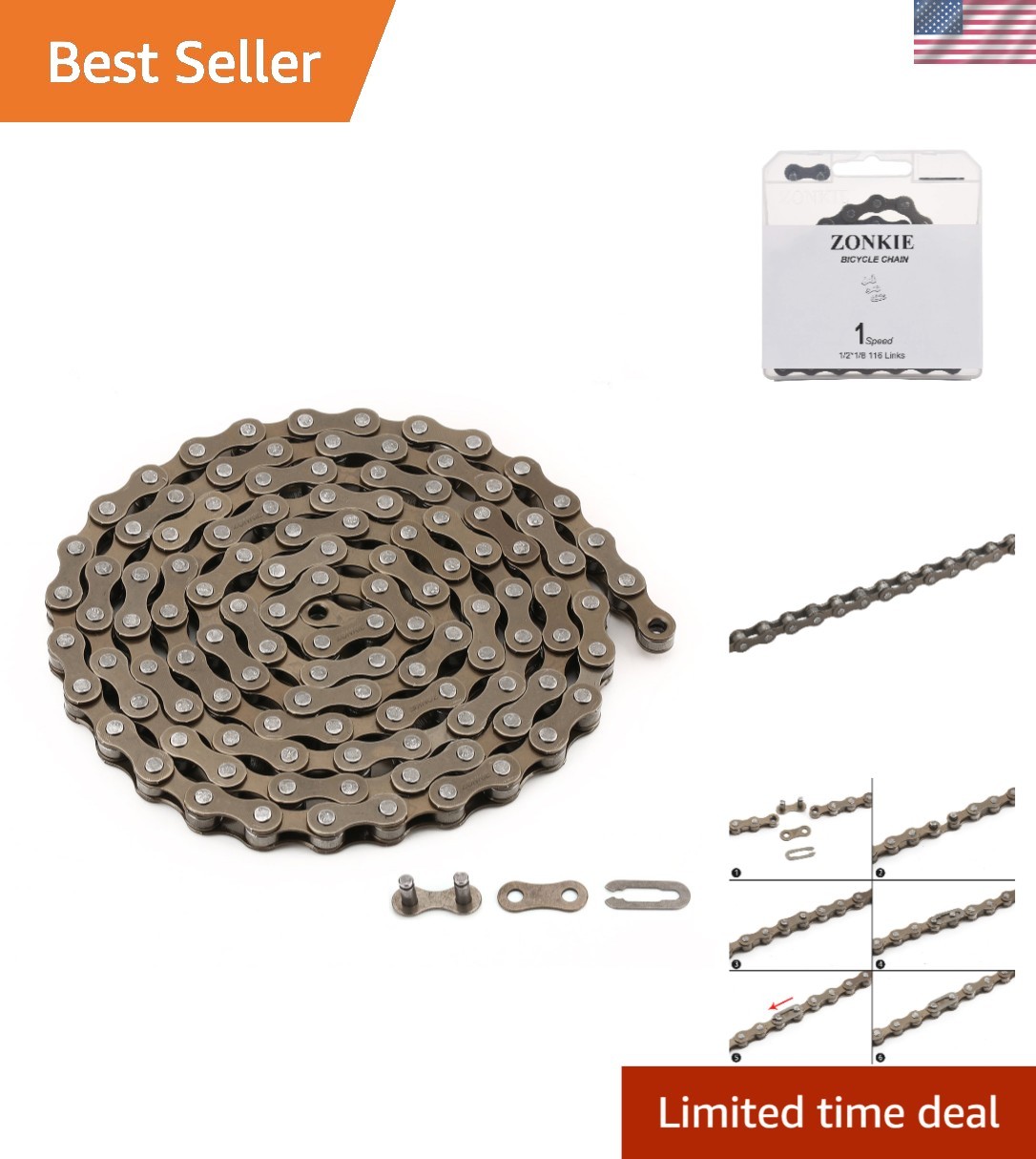 Alloy Steel Single-Speed Chain with Magic Buckle System - Easy Clean