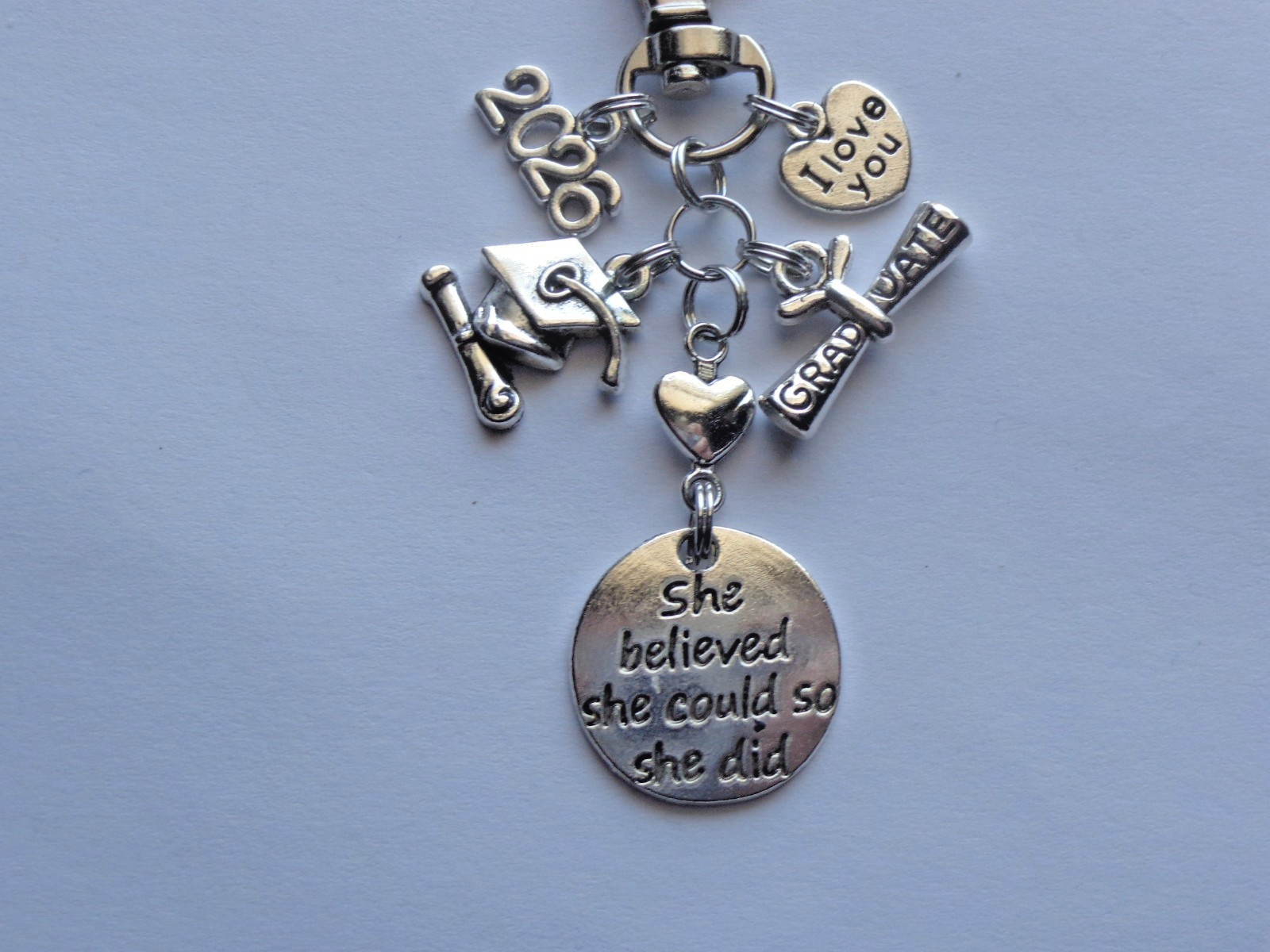 2026 GRADUATION LOVE YOU DIPLOMA CAP LOVE YOU KEYCHAIN PURSE CLIP BAG CHARM