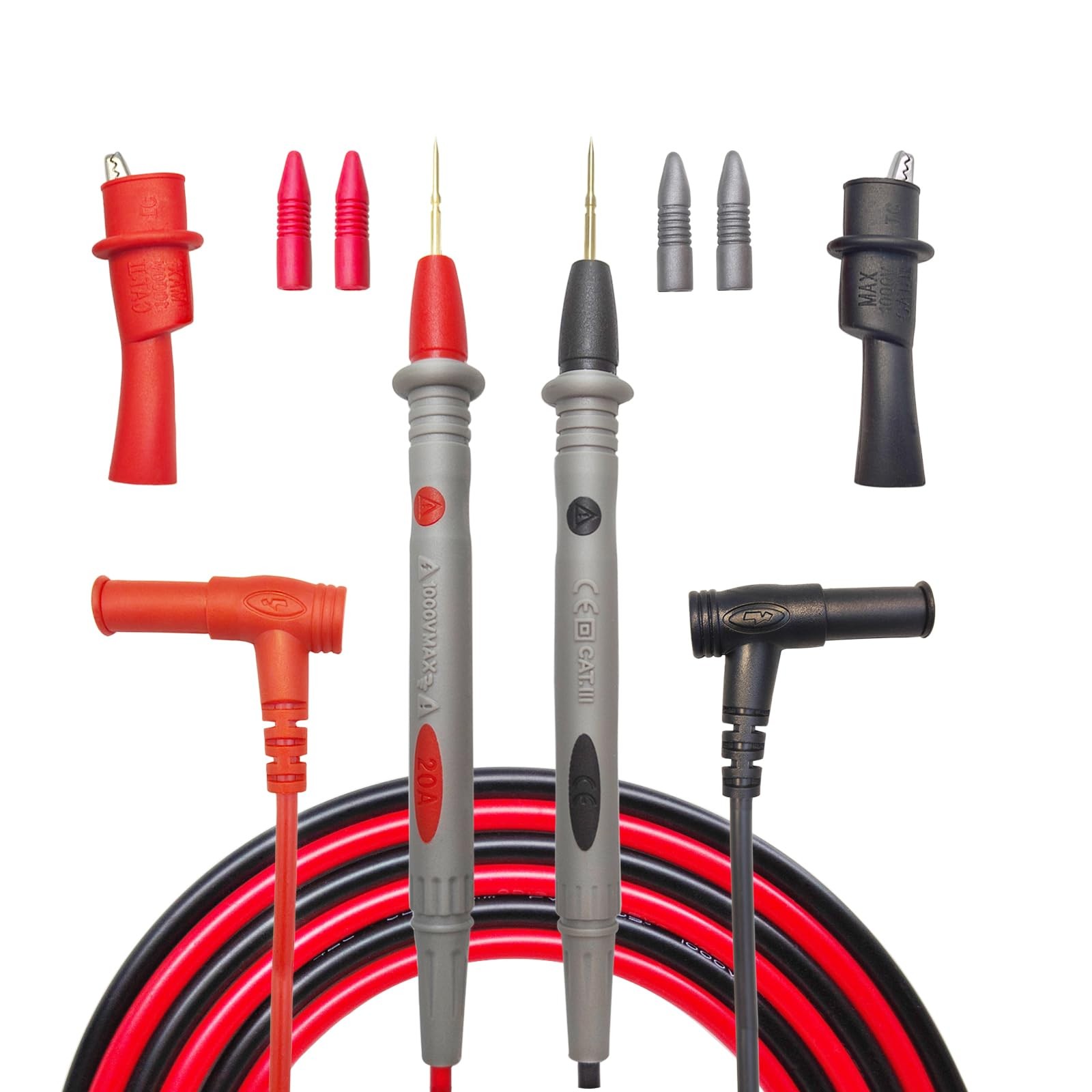 Eiranoly Professional Multimeter Test Leads 1000V 20A, 40.5in, Red
