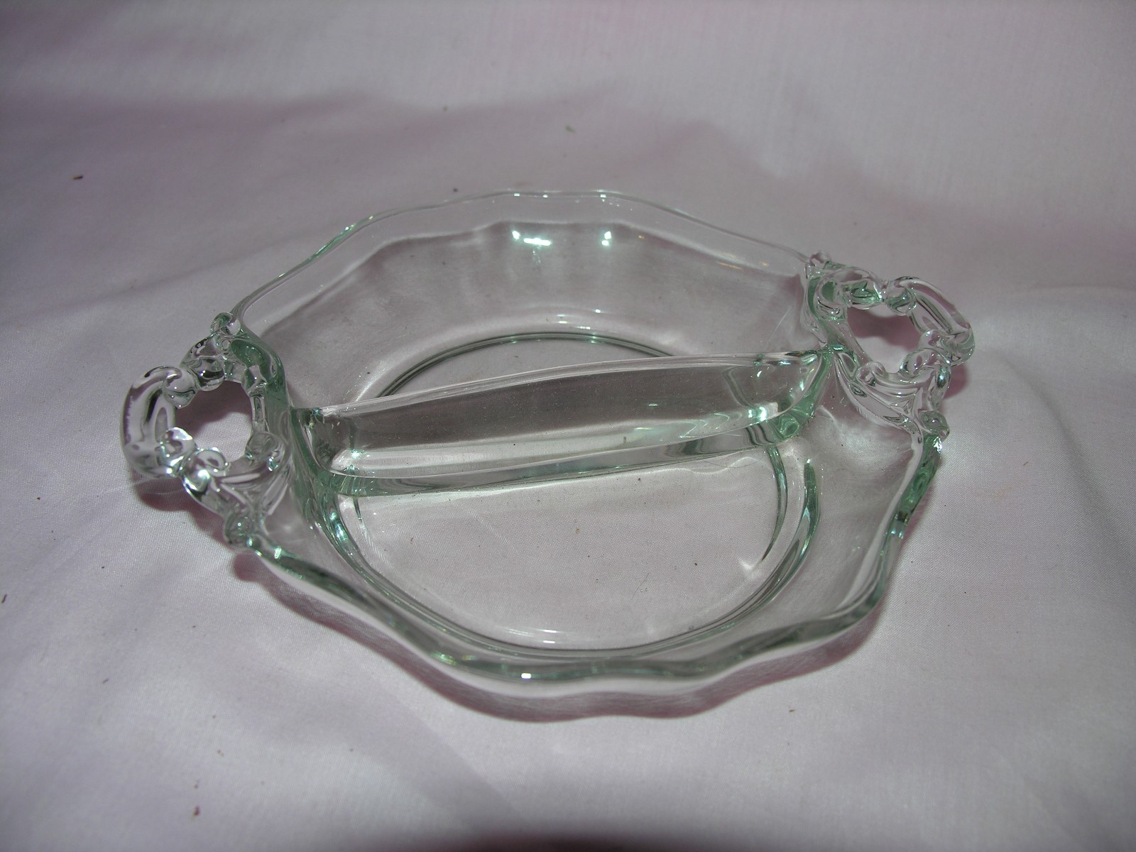 Vintage Clear Glass Divided Dish