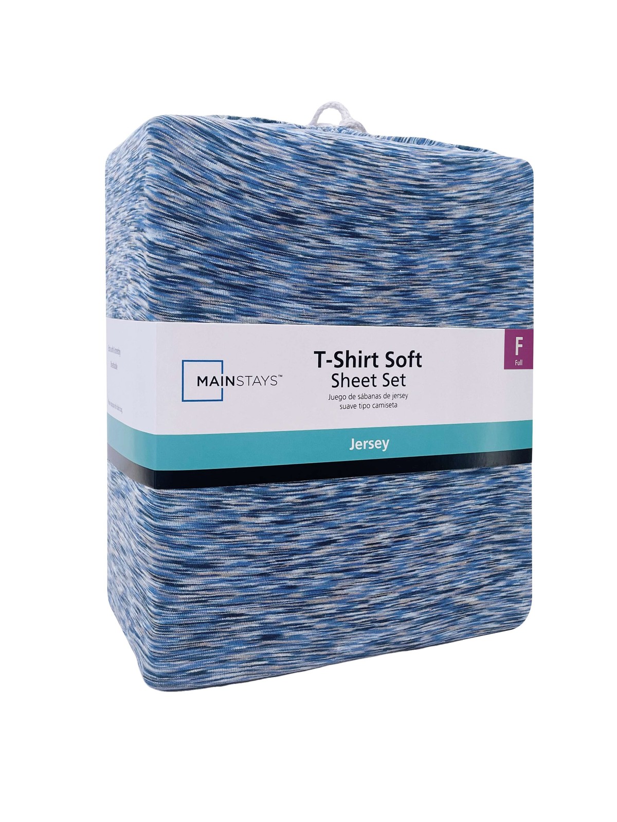 100% Cotton Extra Soft Jersey Bed Sheet Set Full Blue Crackle 4 Pieces