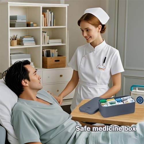 Medication Lock Box,Small Lockable Storage Box with Combination Code for Phone,M