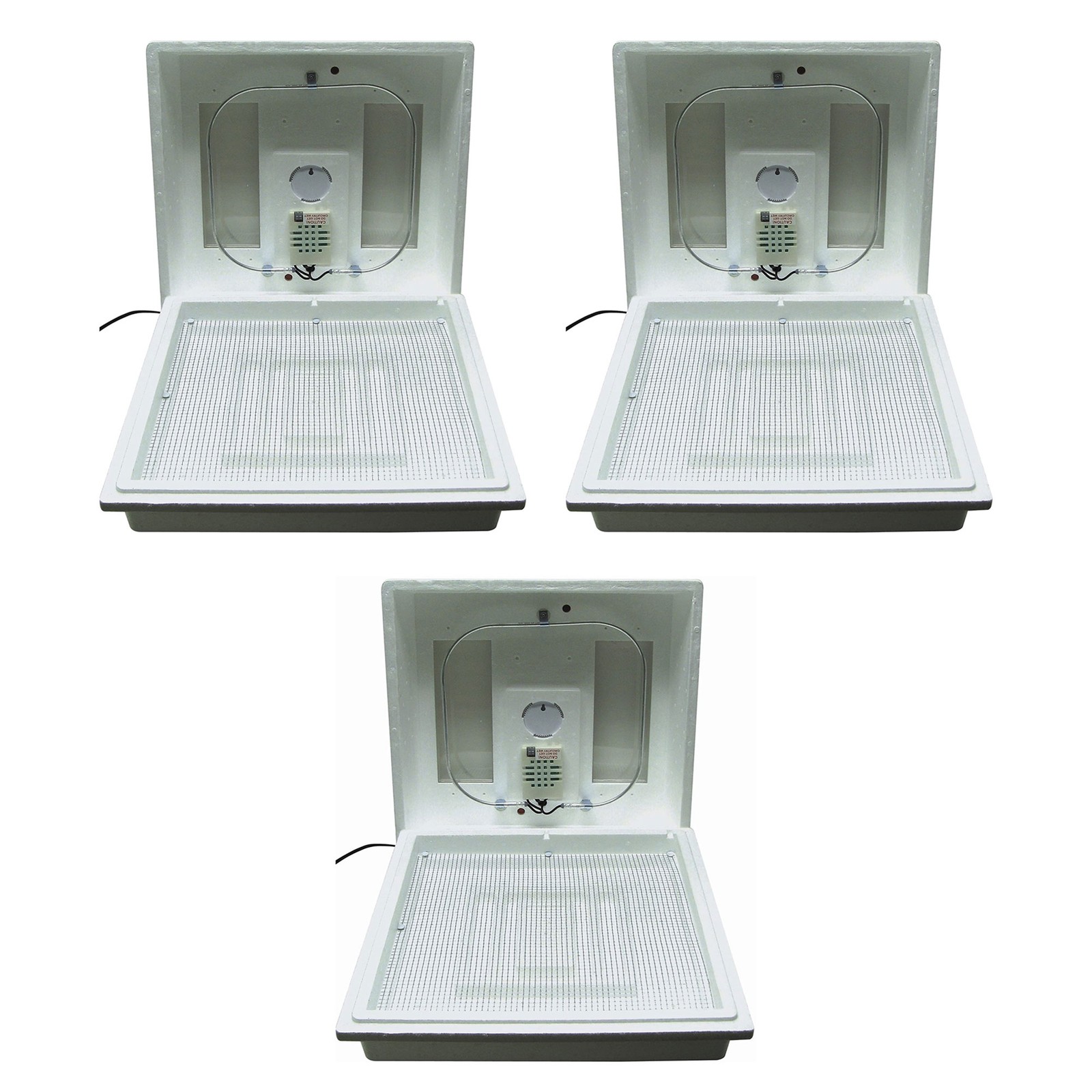 Farm Innovators 2100 Heated Still Air Incubator for 4 Dozen Eggs, White (3 Pack)
