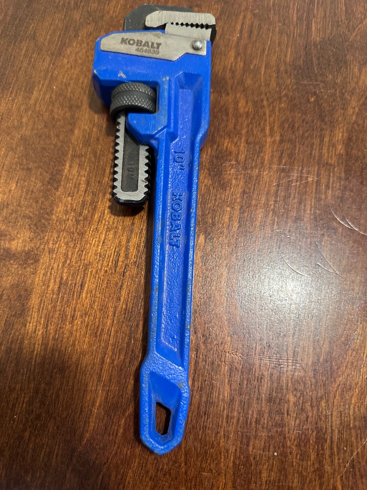 Kobalt 10 Inch Cast Iron Pipe Wrench Blue Heavy Duty Hand Tool 464639