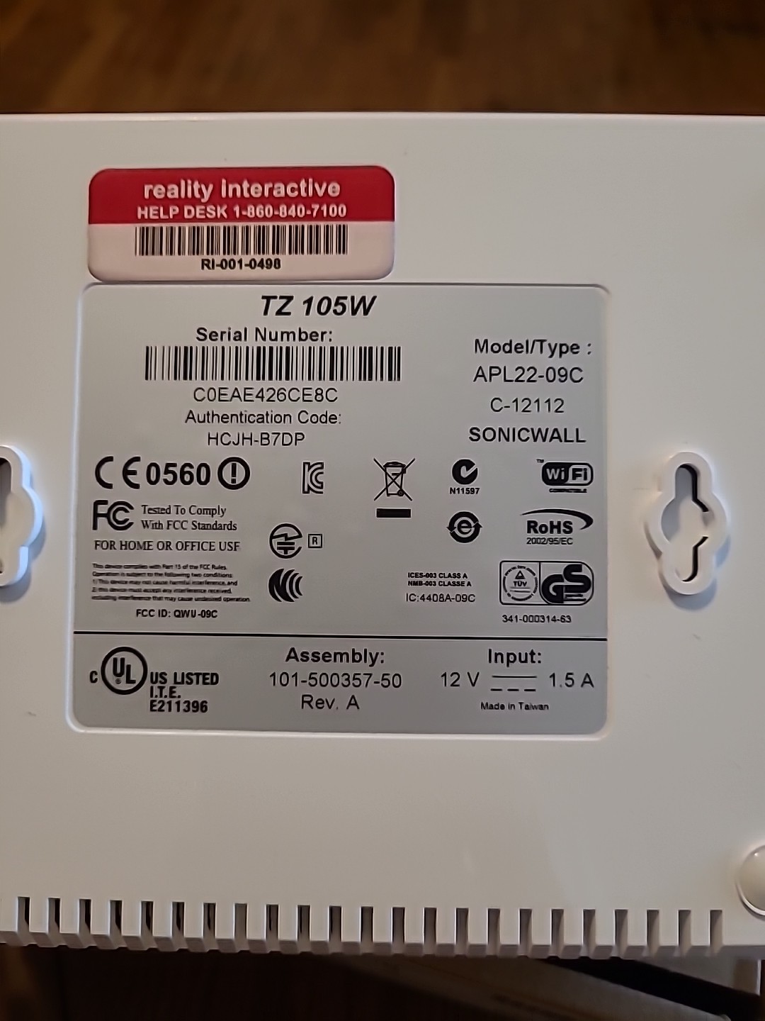 SonicWALL TZ 105 5-Port Firewall APL22-09B