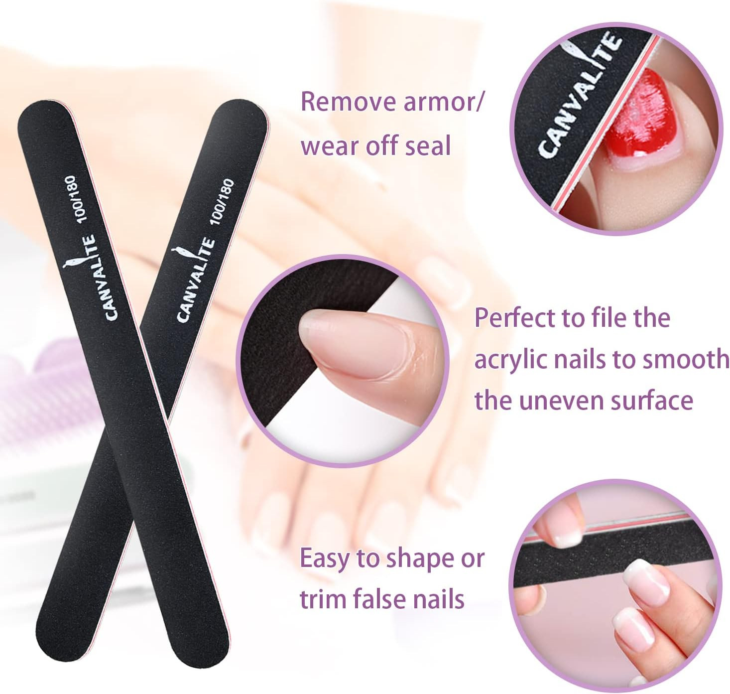 Nail Buffer for Natural Nails, All in One 4 Way Nail File & Buffer Block That...