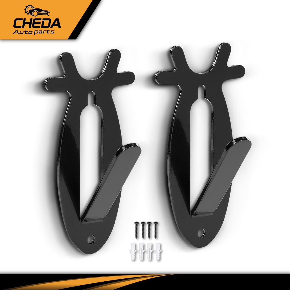 2PCS Black Antler Style European Mount Deer Skull Hanger Wall Bracket W/Hardware