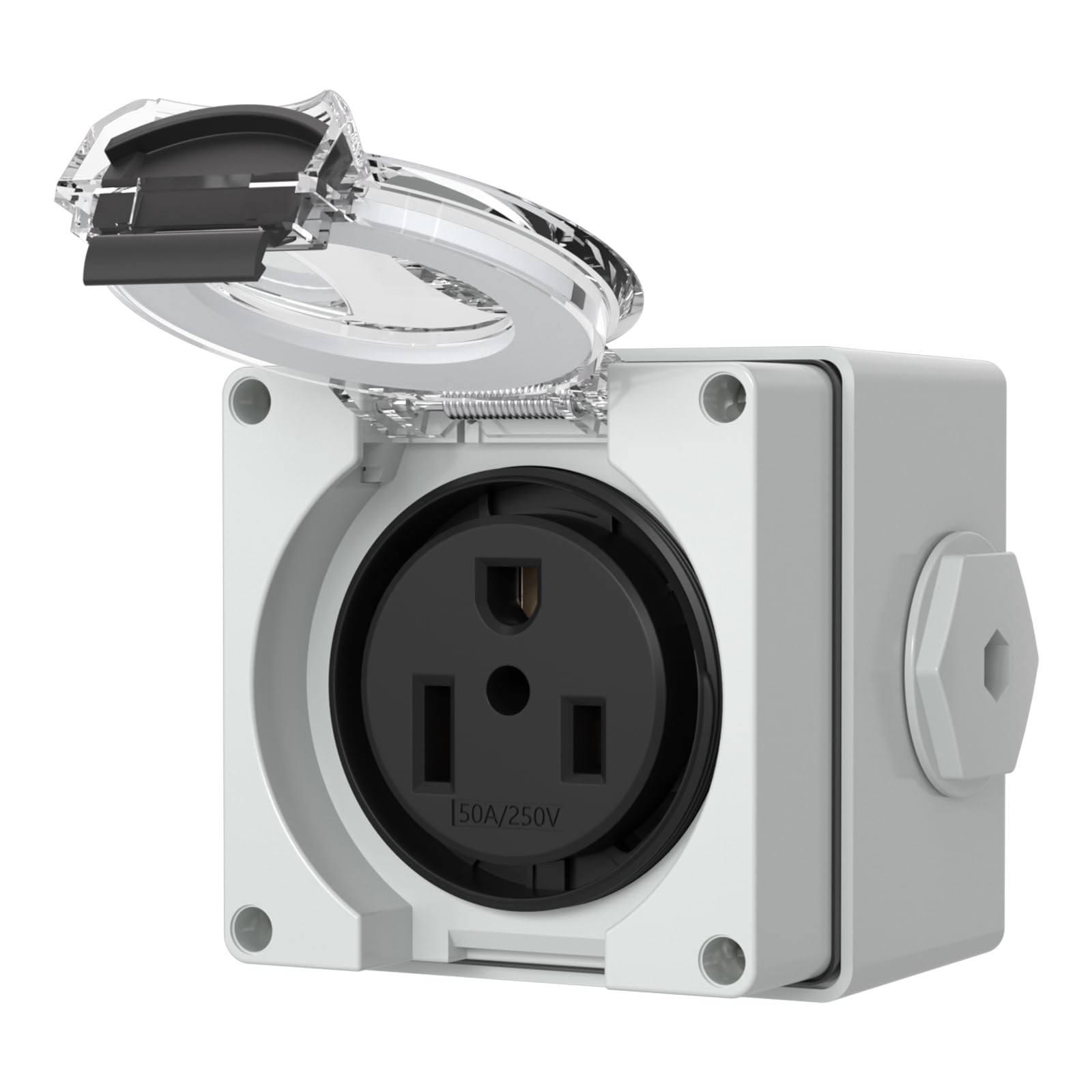 50Amp Power Outlet Box,NEMA 6-50R Receptacle,250Volt Heavy-Duty Outdoor dustp...