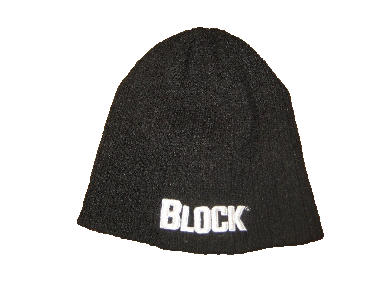 BLOCK Winter Skull Cap, Black with White Lettering