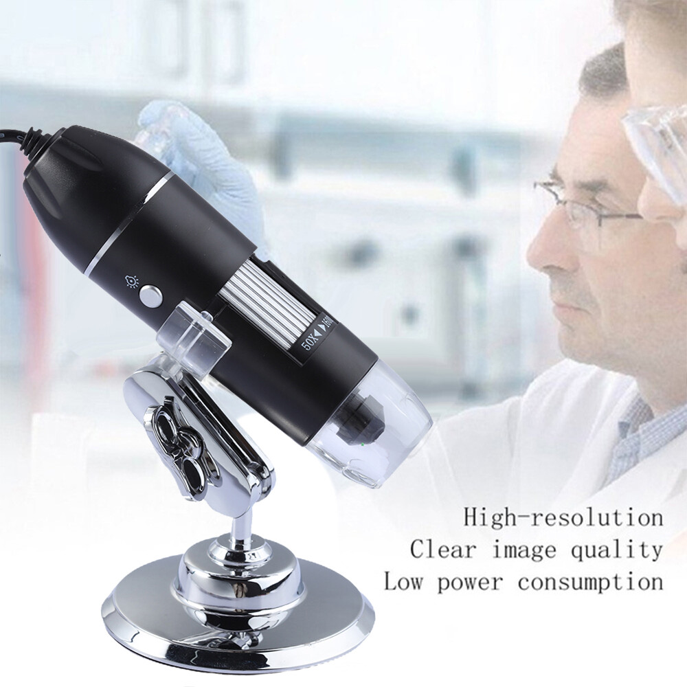 1600X 8LED 2MP USB Digital Microscope Endoscope Zoom Camera Magnifier With Stand