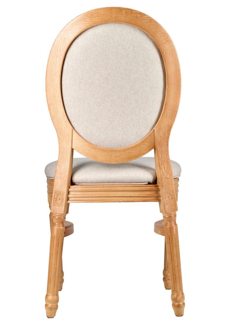 Natural Resin Louis Pop Chair Beige Tweed Fabric Back and Seat by Chivari