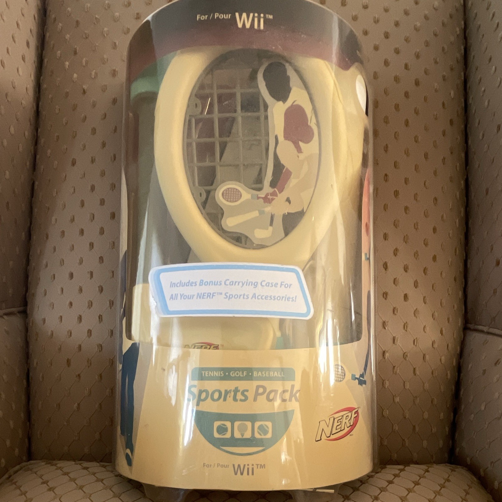 NERF Sports Pack Wii Accessories w/ Carrying Case, Golf Club, Tennis & Baseball