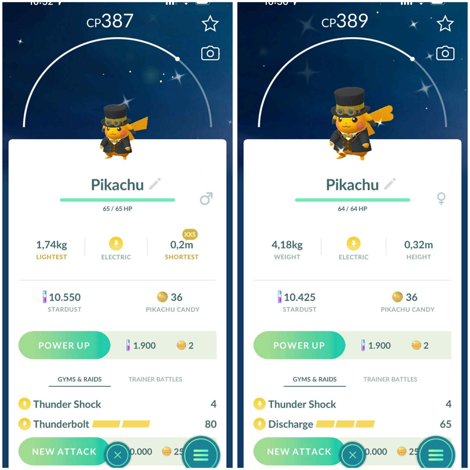 ✨ Shiny Pikachu Dapper ✨ RED-YELLOW-BLUE - PTC - 20k stardust
