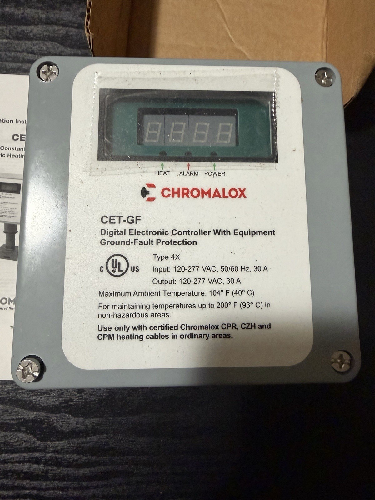 Chromalox Commercial Heat Trace Electronic Thermostat CET-GF-514407