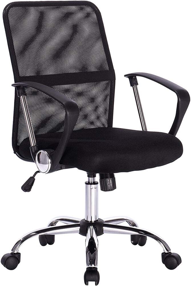 Ergonomic Office Chair Black Computer Desk Chair, Mid-Back Mesh Chair Swivel...
