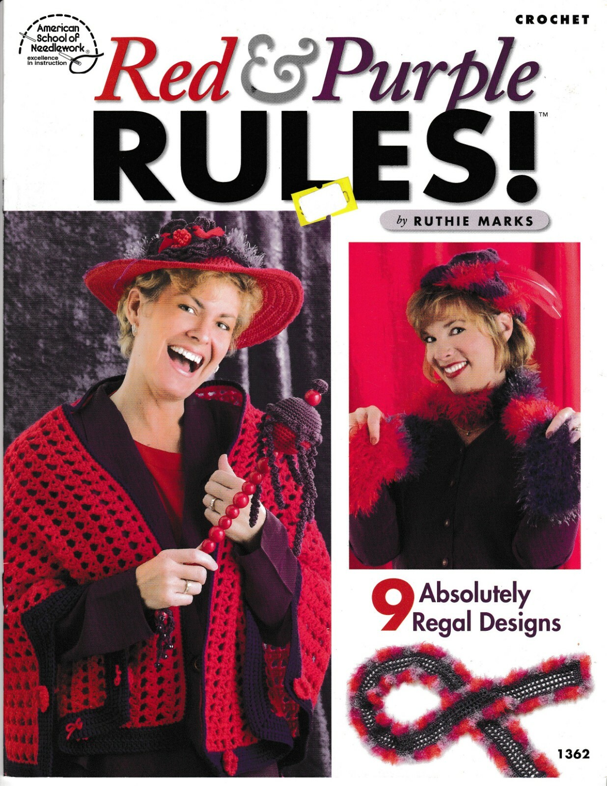 Red & Purple Rules! Crochet Scarves & Hats | American School of Needlework 1362
