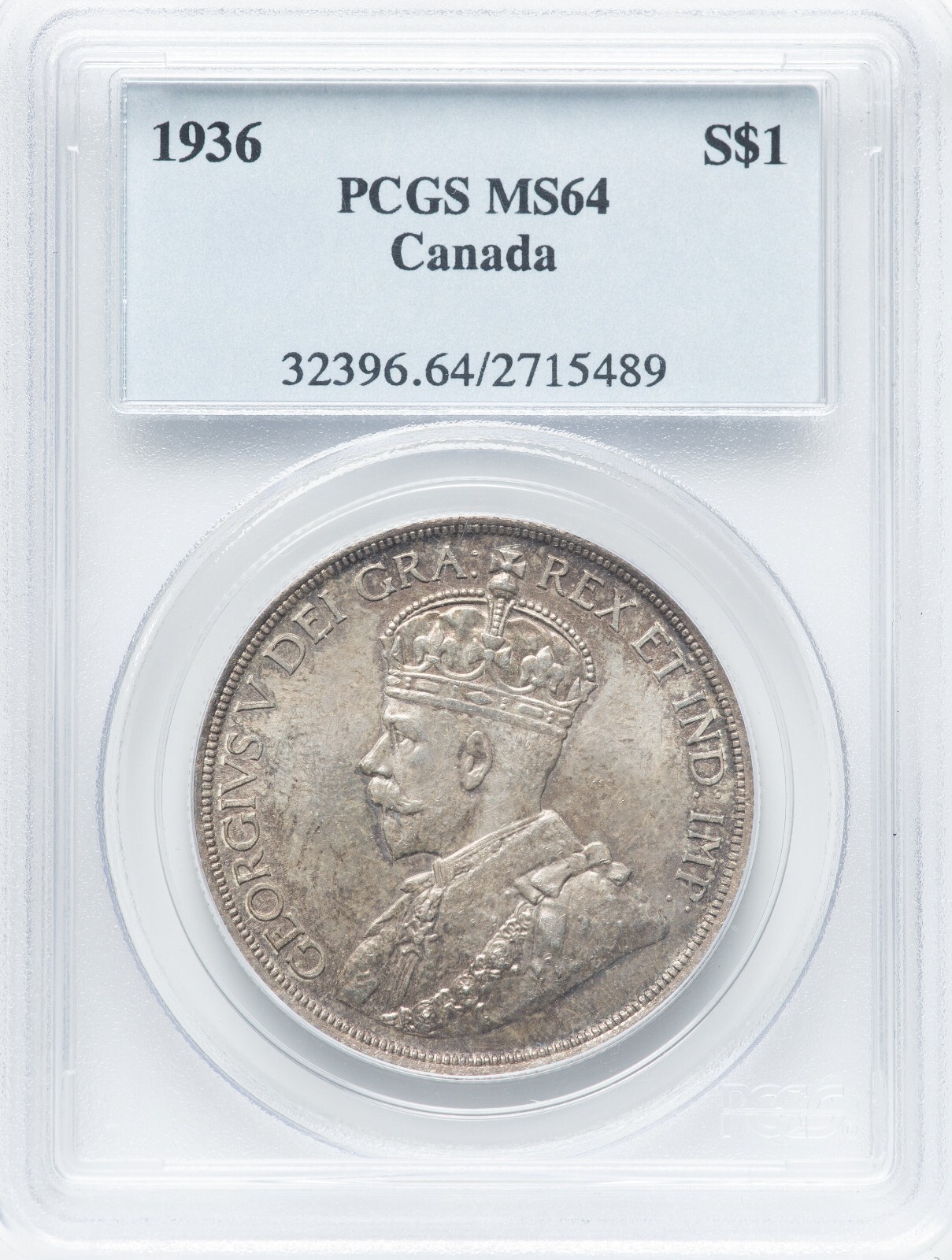 Canada 1936 Silver Dollar - PCGS MS-64 - SUPERB ORIGINAL SURFACES - LOOKS GEM!