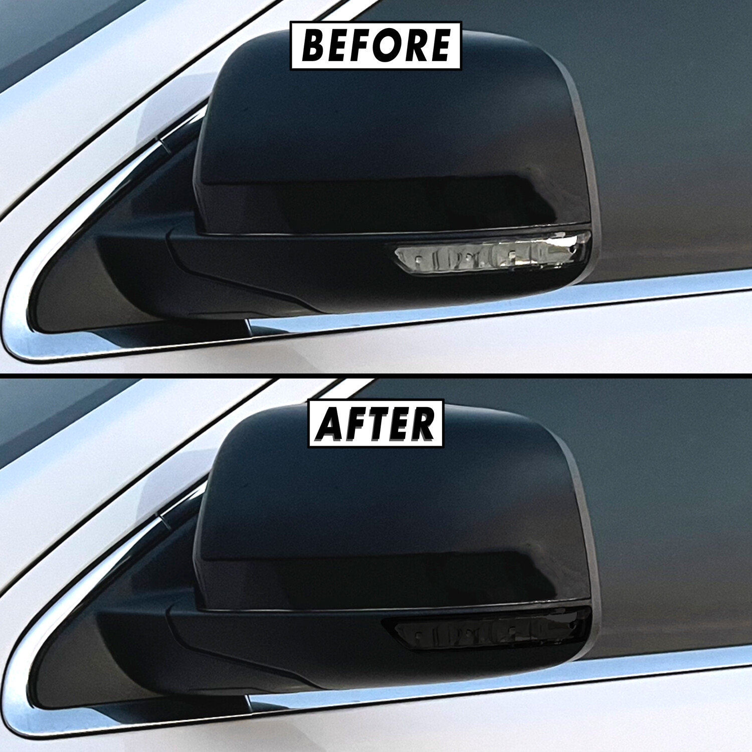 FOR 14-21 Jeep Grand Cherokee Mirror Turn Signal SMOKE Vinyl Tint Overlays