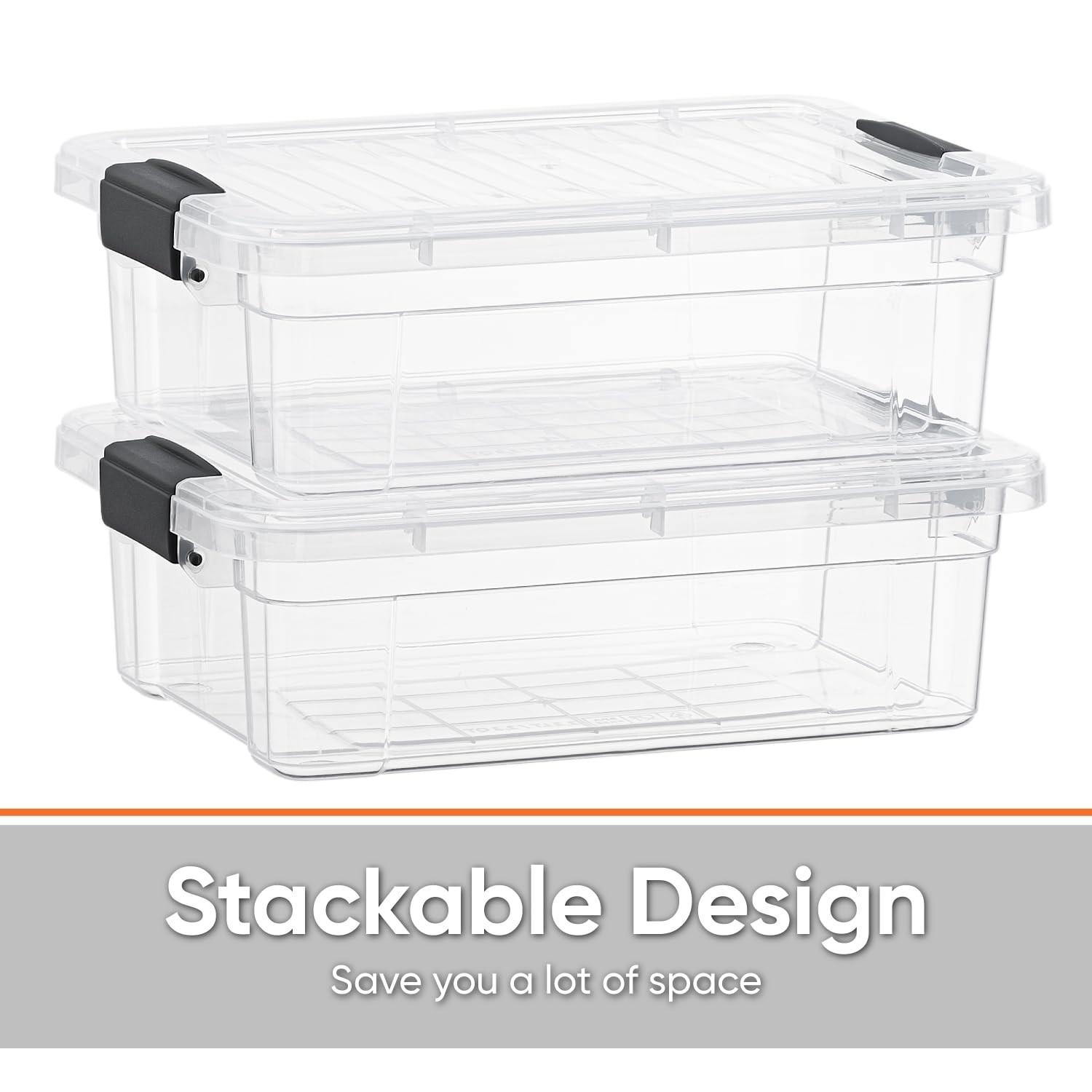 Superio 4.5 Quart Clear Storage Bin Stackable Lightweight Upgraded Design