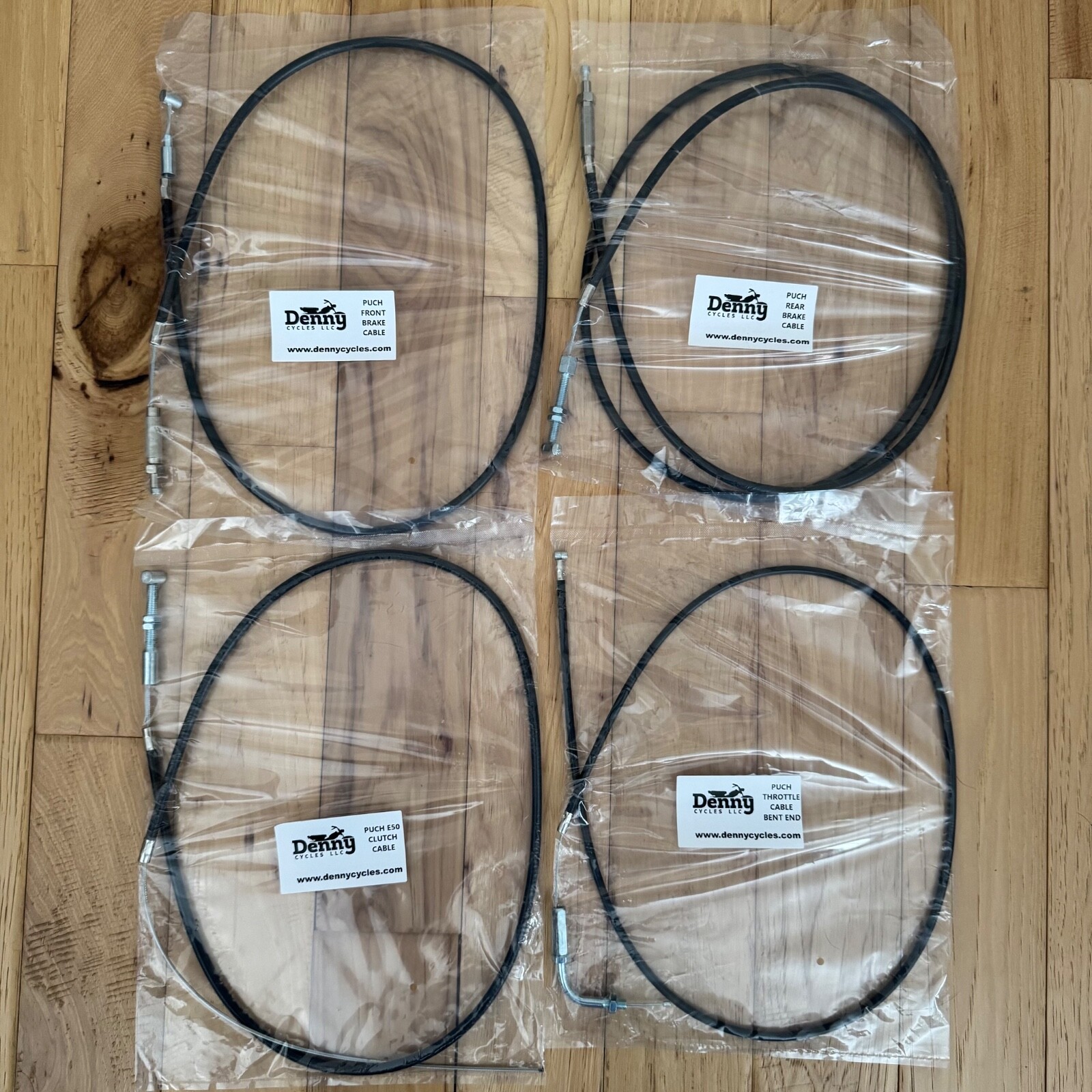 Cable Pack for Puch Mopeds Throttle Clutch Front Rear Brake E50 Version 2