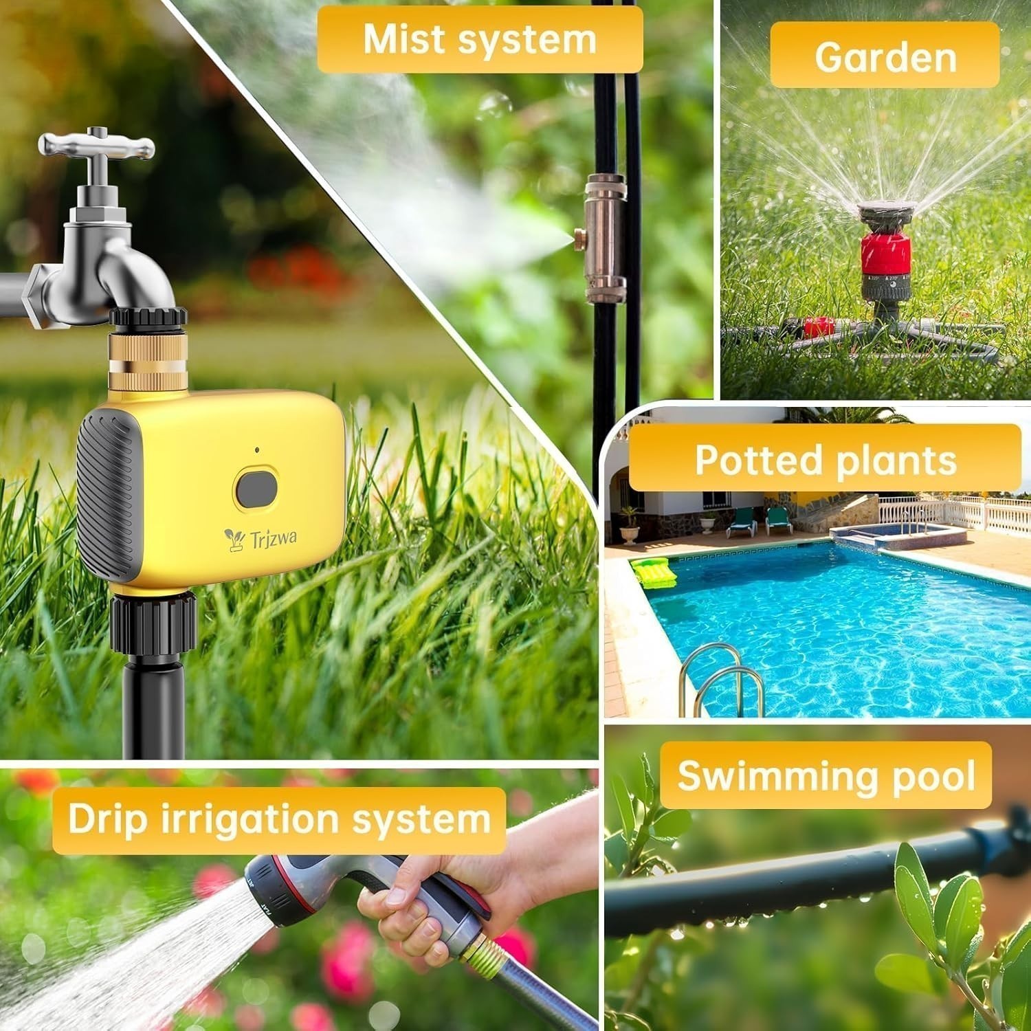 WiFi Water Timer for Garden Sprinkler Timer Outdoor with APP Remote Control,e