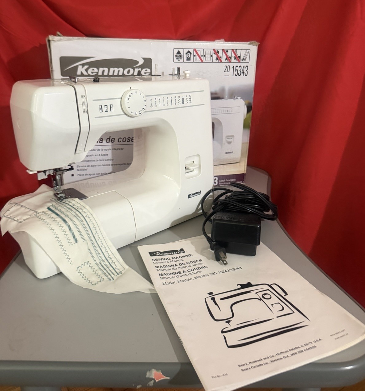 Kenmore /Janome Sewing Machine  385.15343600 W/Pedal, Works- Full 1 Amp motor