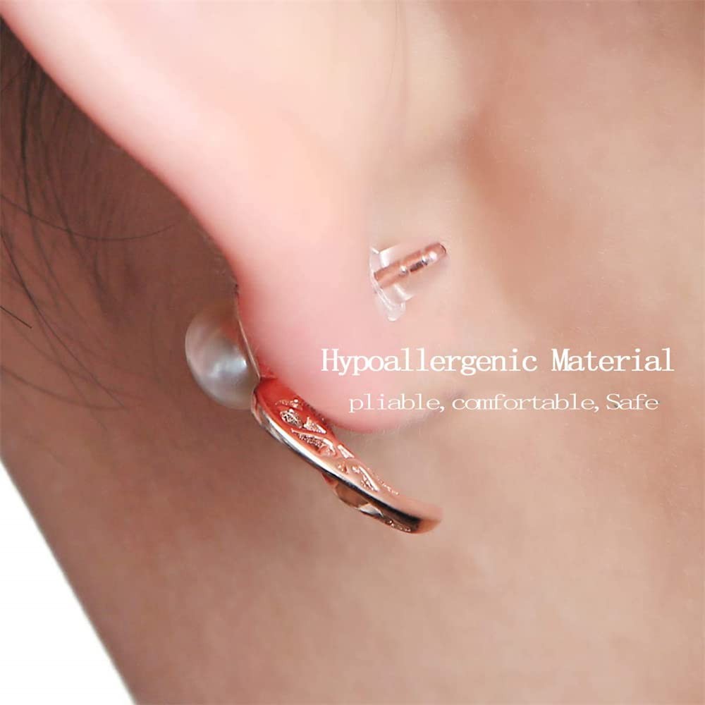Rubber Earring Backs Replacements - Back Earrings for Women (100)