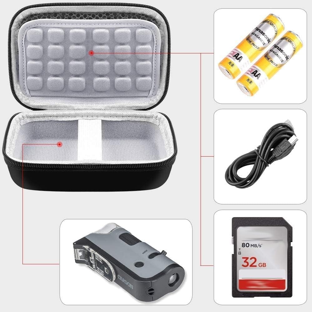 Compact Hard Shell Microscope Case - Essential for Carson MicroFlip & MicroBrite