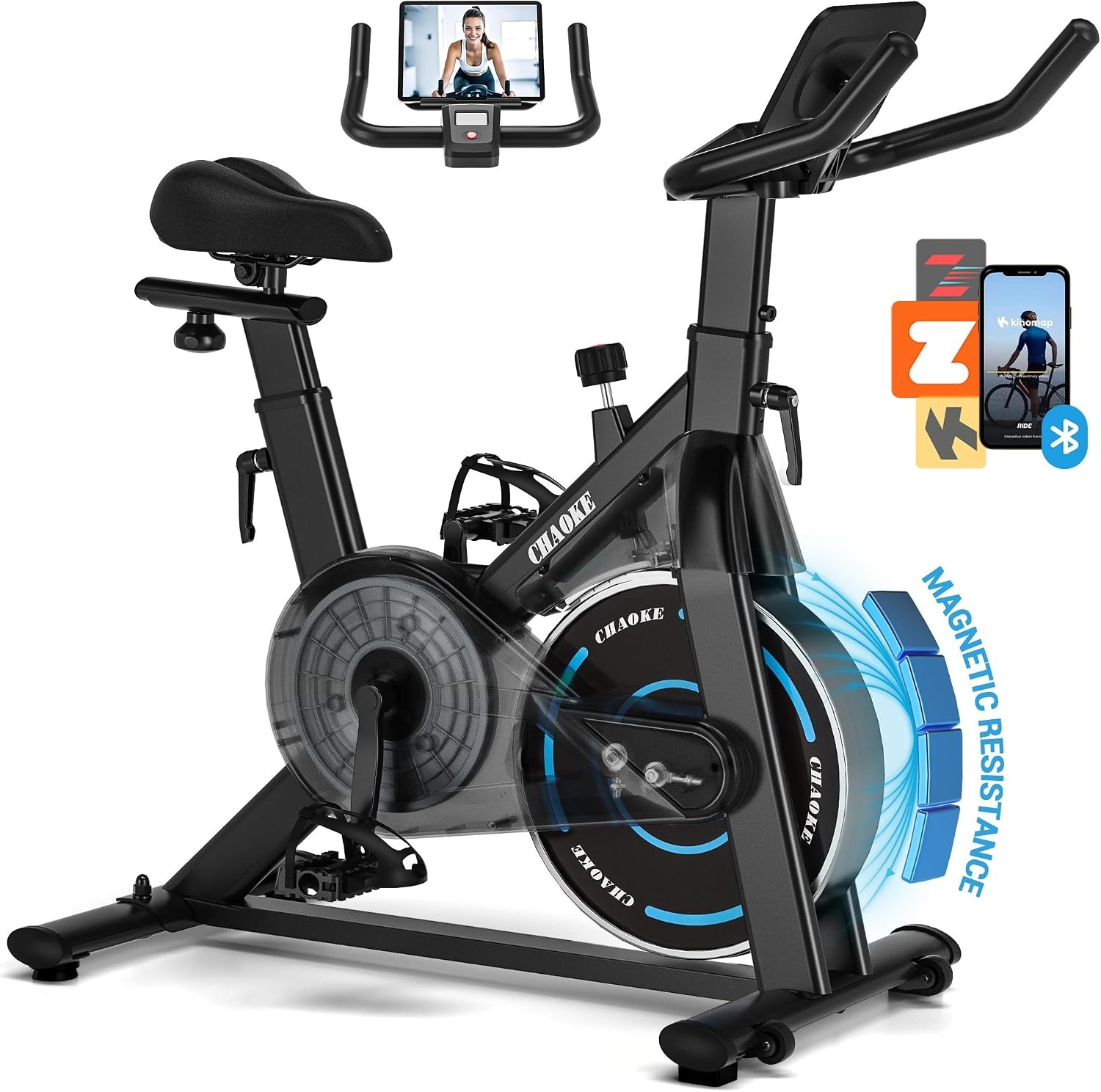 Exercise Bike Quiet Adjustable Magnetic Resistance Stationary Bike Home Cardio