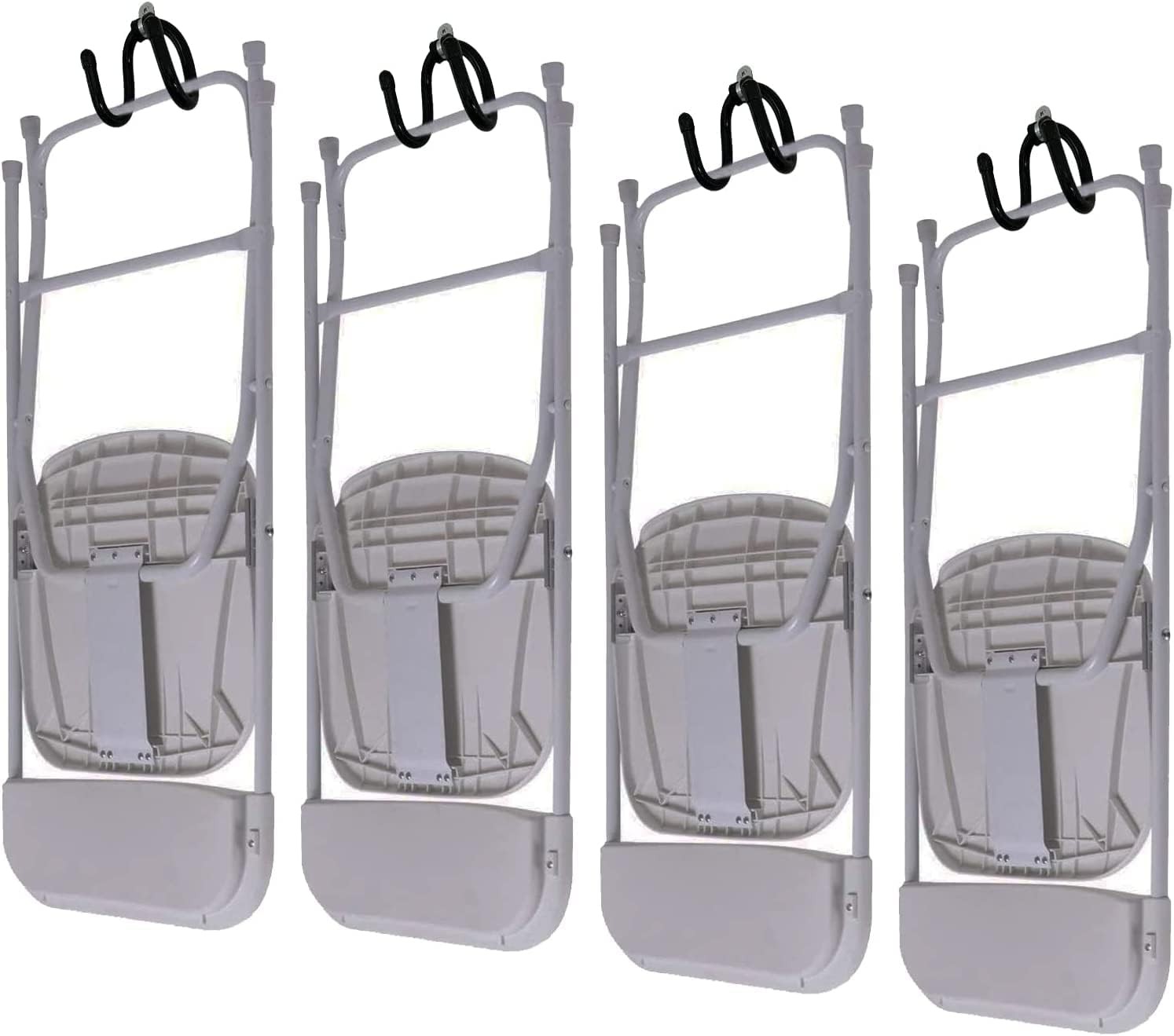 4 Pack Chair Storage Rack, Wall Mounted Folding Chairs Organizer and Hanger,