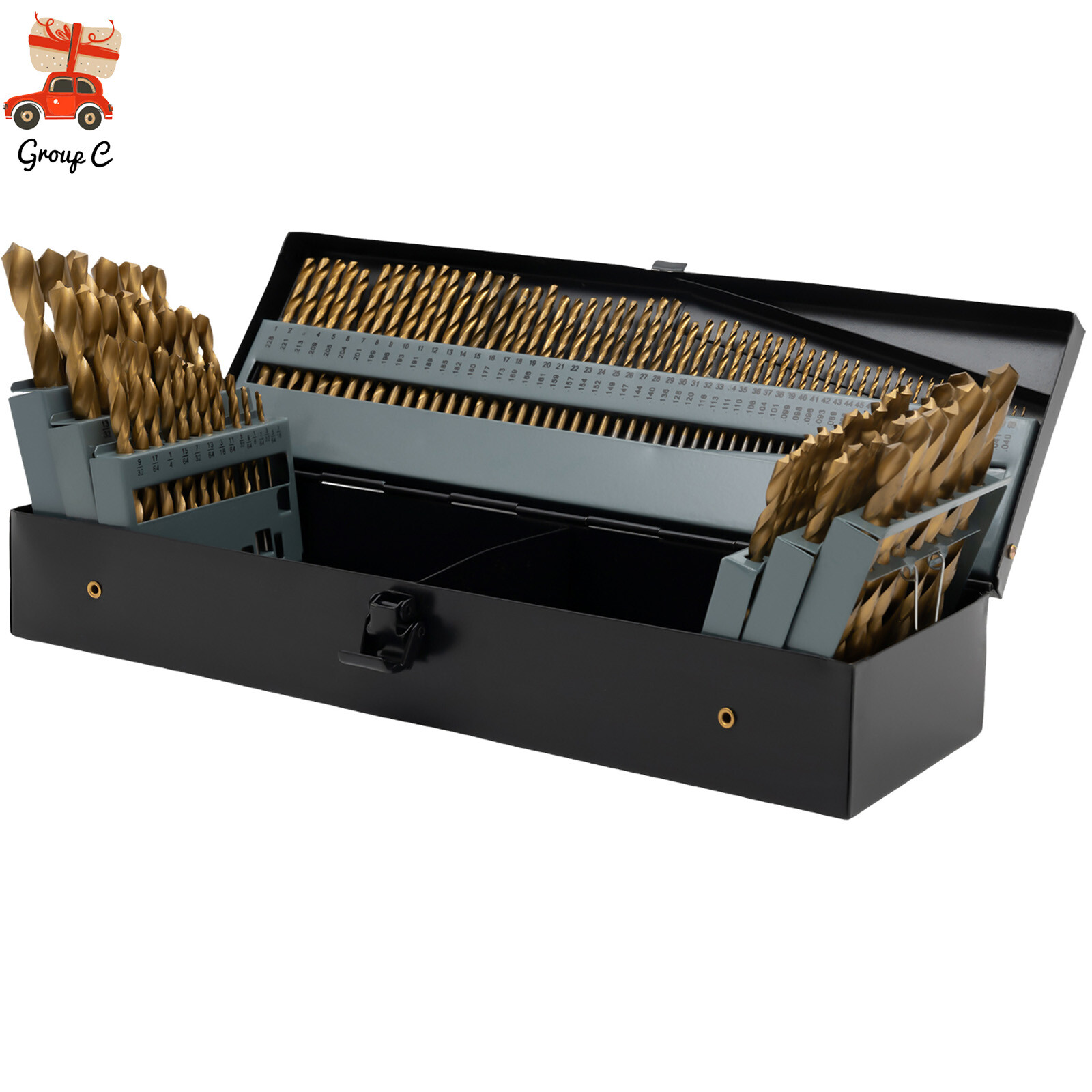 115PCS Drill Bit Set Electric Drill Mount Spiral High Speed Drill Bit Set w/ Box