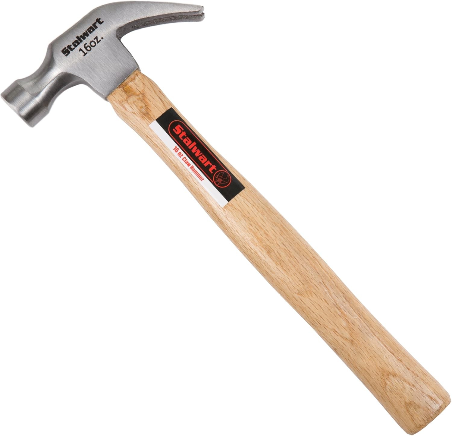 16-Ounce Claw Hammer - Basic Hand Tool for DIY and Woodworking with Natural Wood