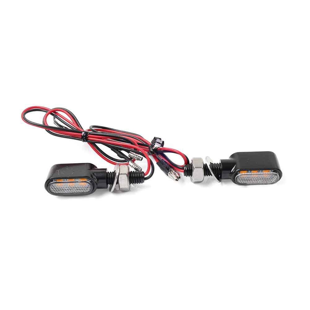 Motorcycle Turn Signal Mini Blinker Indicator Light Amber Black&Clear Universal
