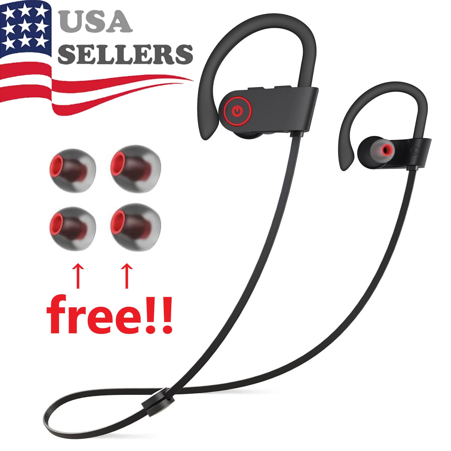 Waterproof Bluetooth 5.0 Earbuds Stereo Sport Wireless Headphones in Ear Headset