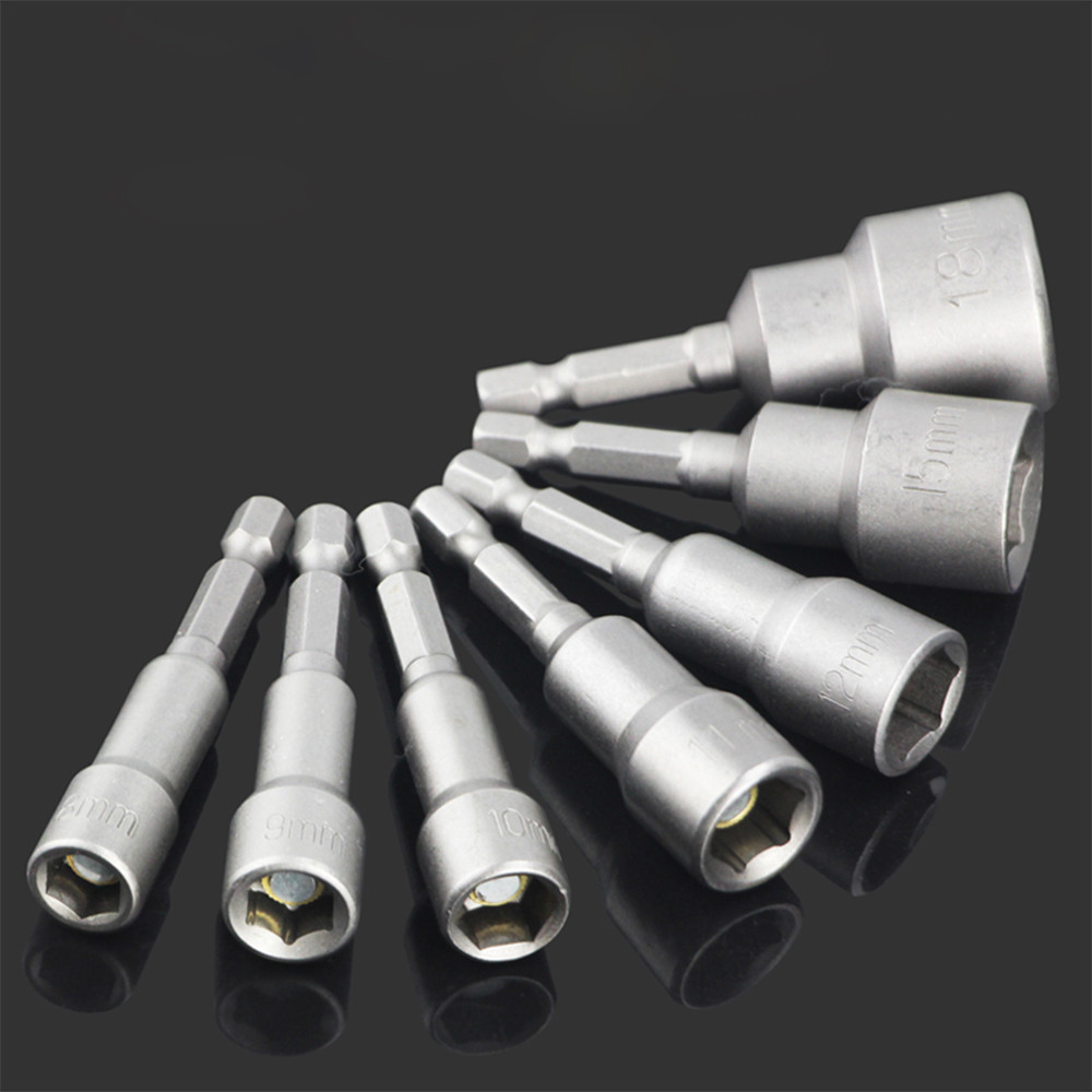 1/4" Metric Hex Magnetic Nut Driver Socket 6mm-24mm Extra Long Impact Drill Bits