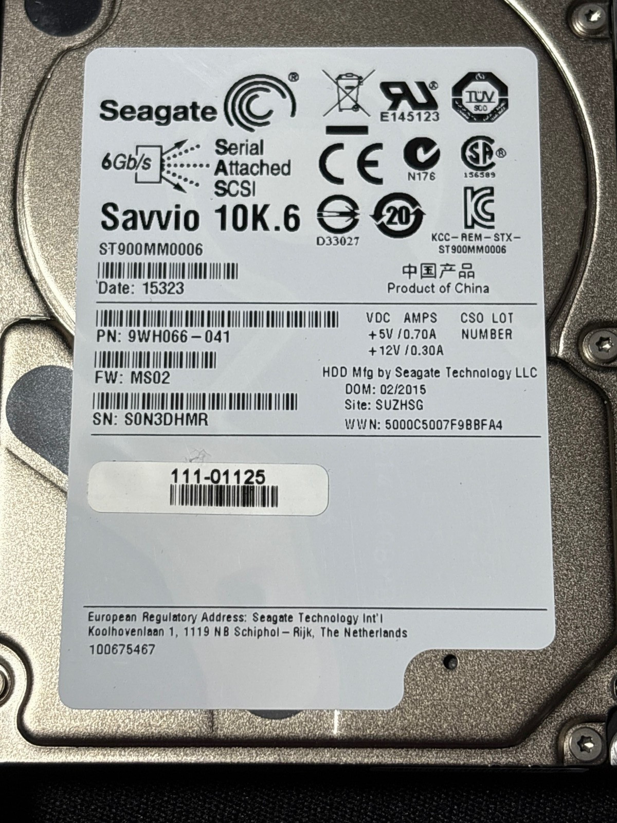 ST900MM0006  900GB SAS DISK DRIVE - 6Gbps - DA - PN: 9WH066-041