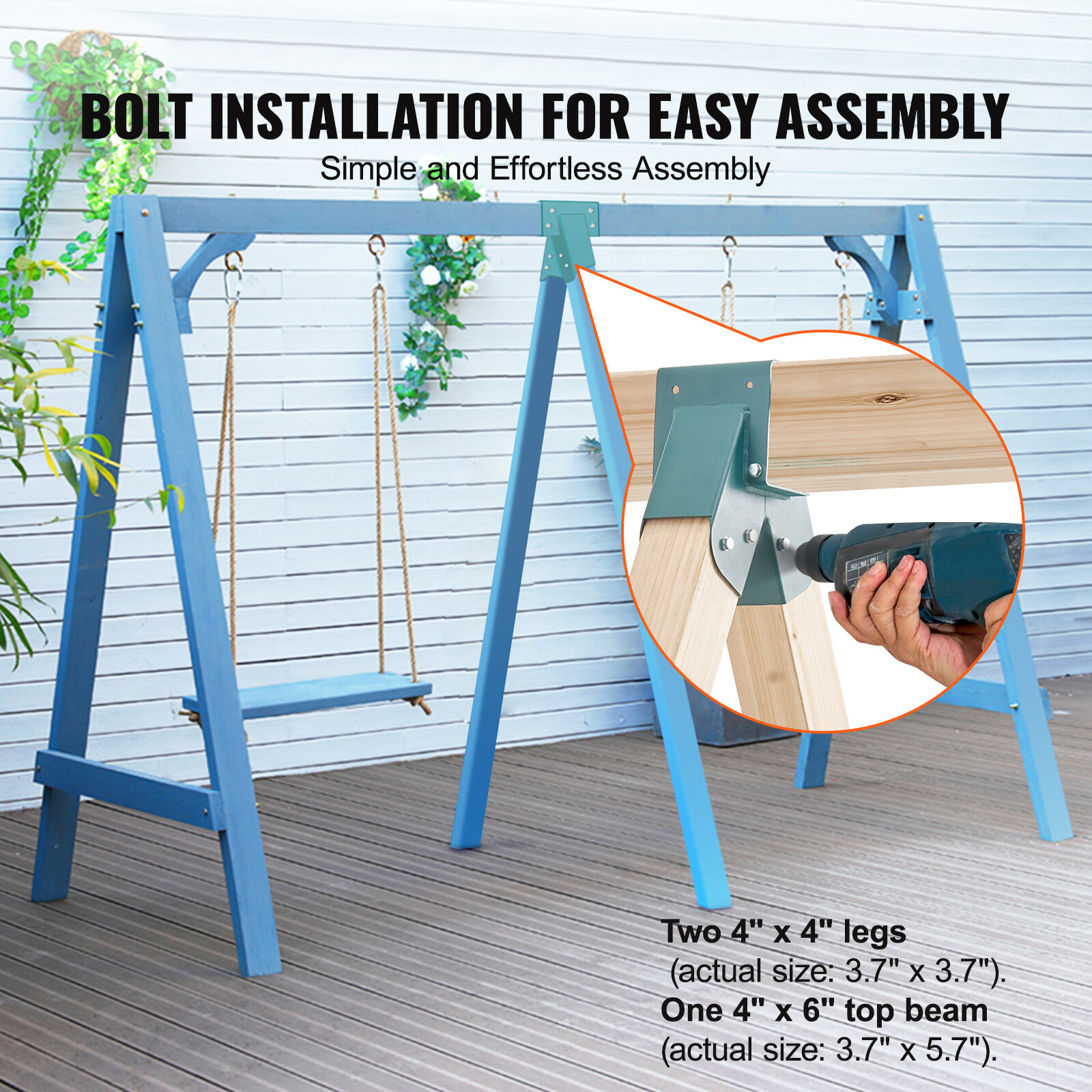 VEVOR 1-2-3 A-Frame Brackets for Swing Set with All Mounting Hardware