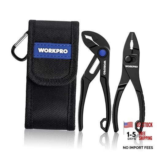 2-Piece Mini Pliers Set with 2PCS-Slip Joint Plier &Water Pump Plier Black
