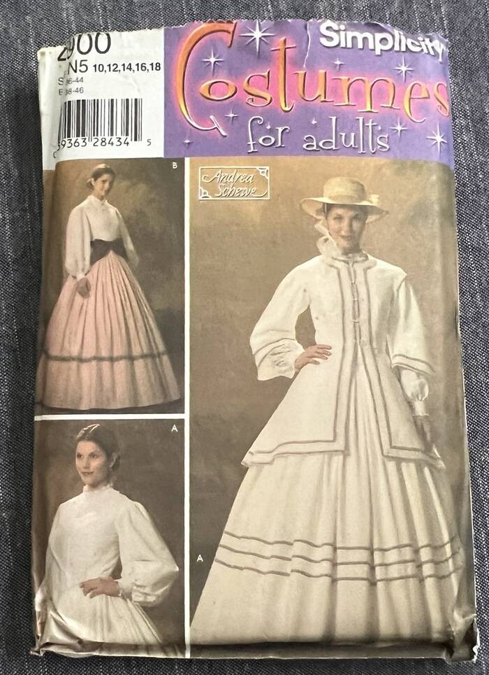 Simplicity Pattern 4900 Misses Costume Dress Civil War Era 10-18