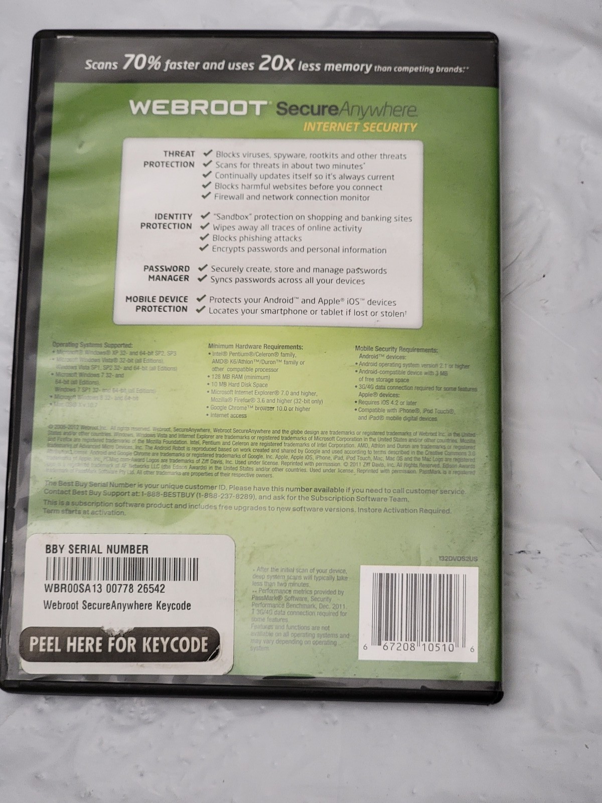 Webroot SecureAnywhere Internet Security Software PC Mac Mobile 3 Devices