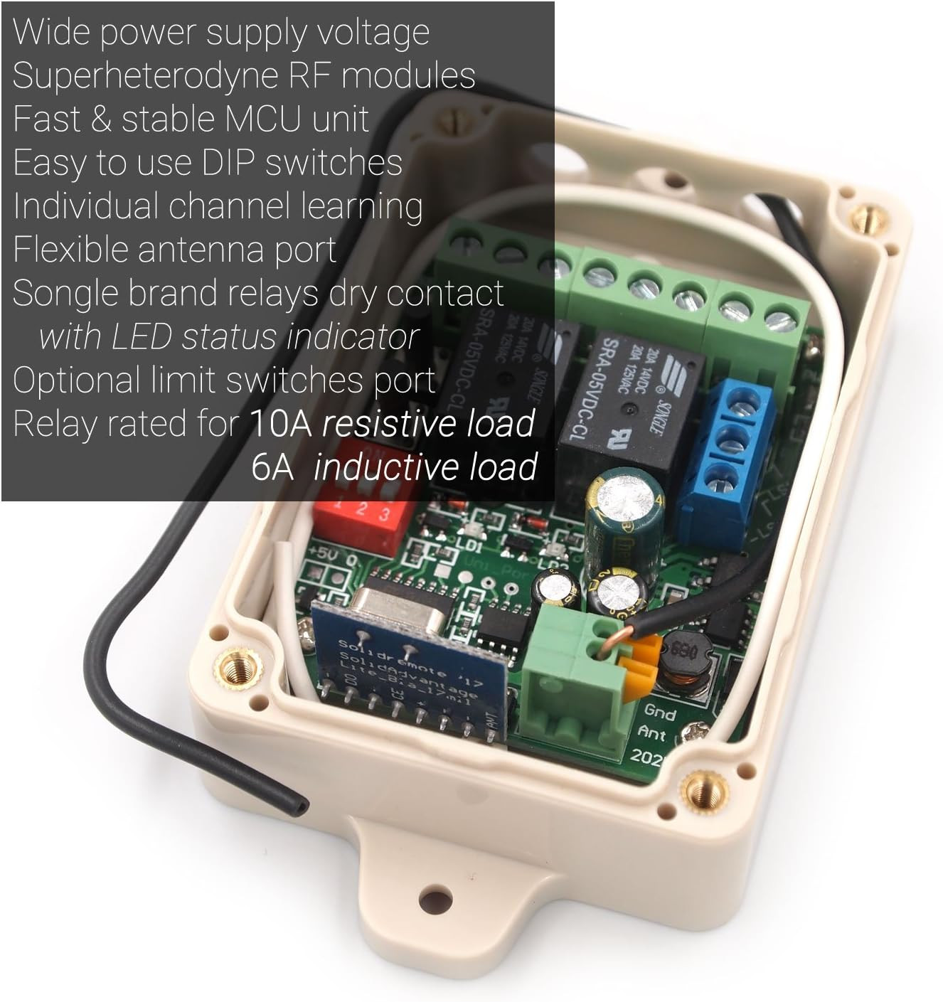 Wireless RF Remote Control Relay Switch for 12V-24V Systems