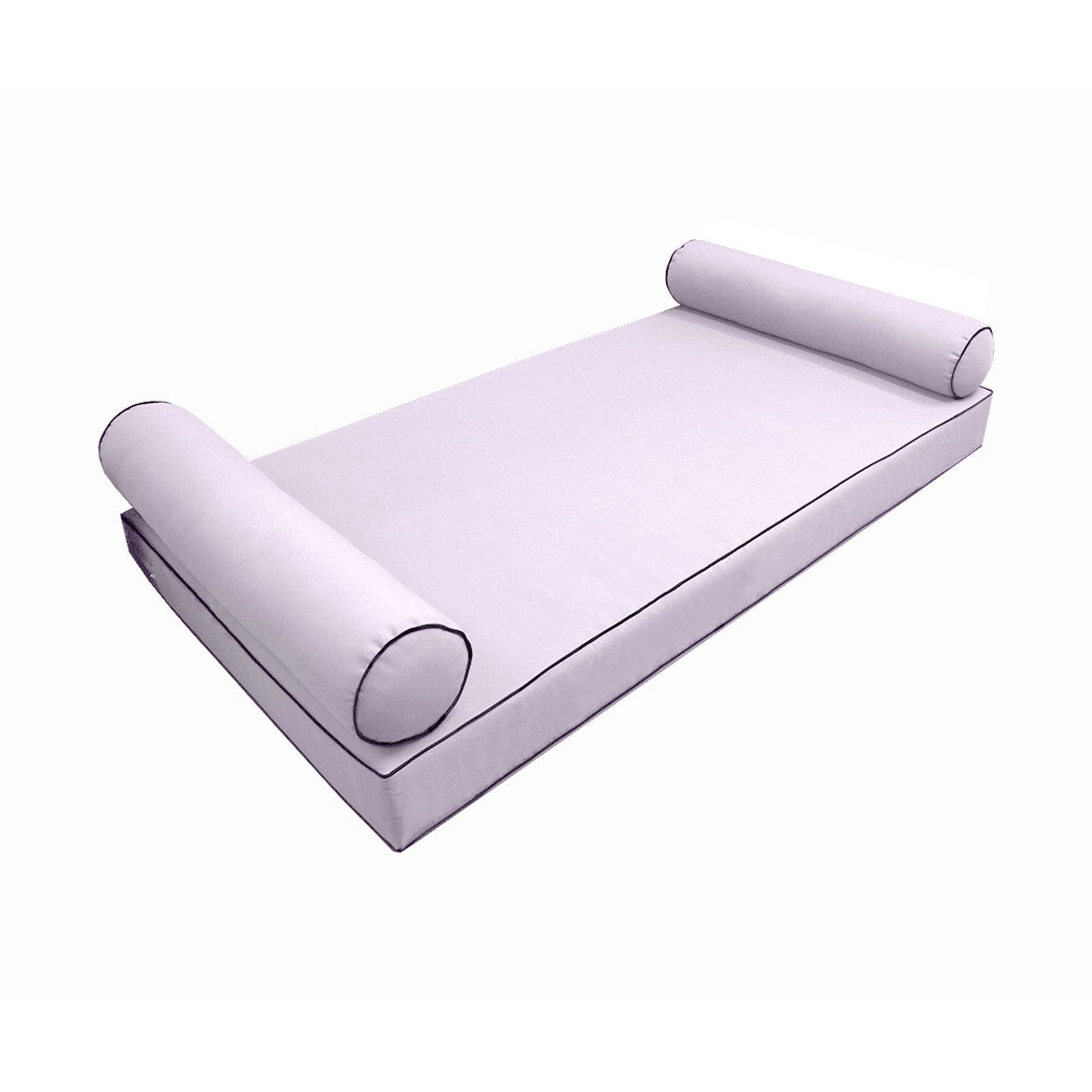 Style5 TwinXL Daybed Mattress Bolster Contrast Pipe Slipcover Complete Set AD107